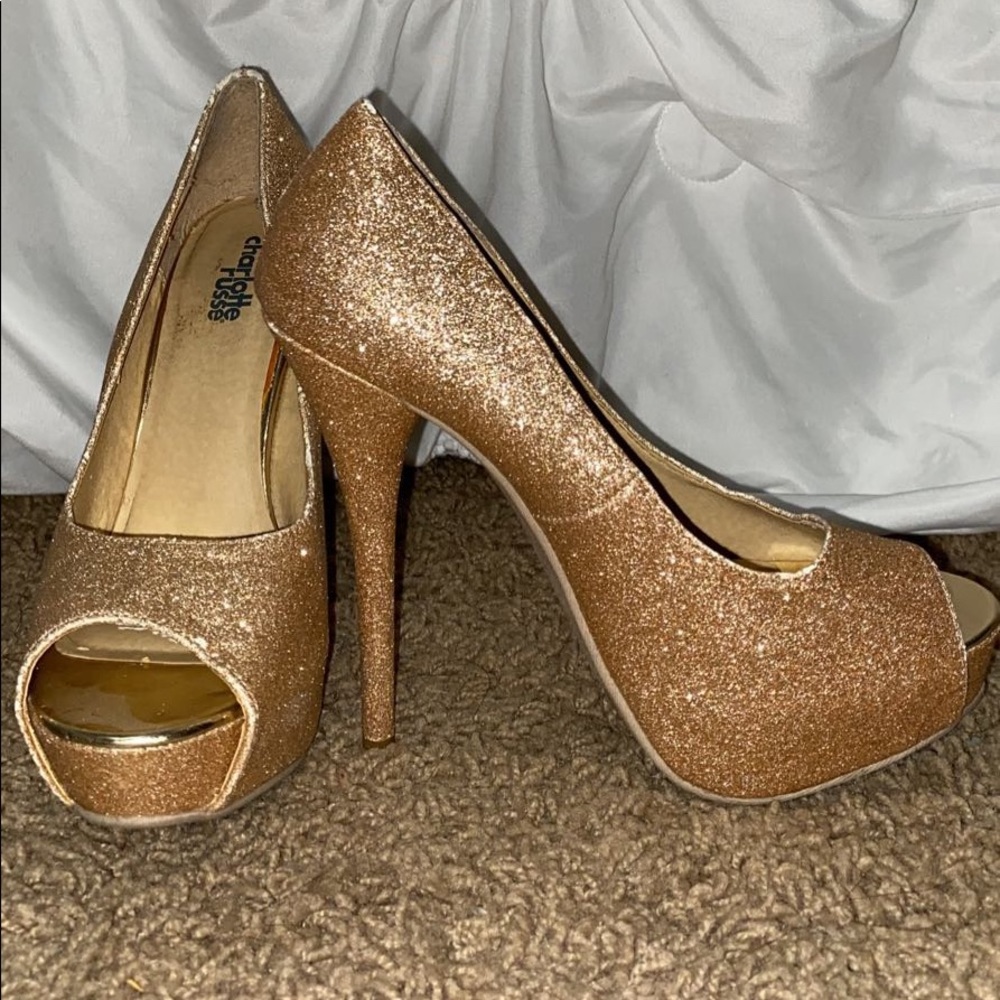 charlotte russe gold heels